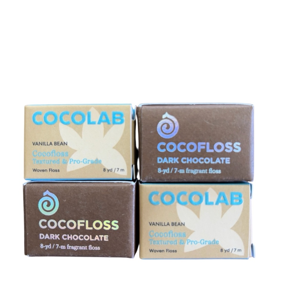 Cocofloss Dark Chocolate and Vanilla Bean Floss Set